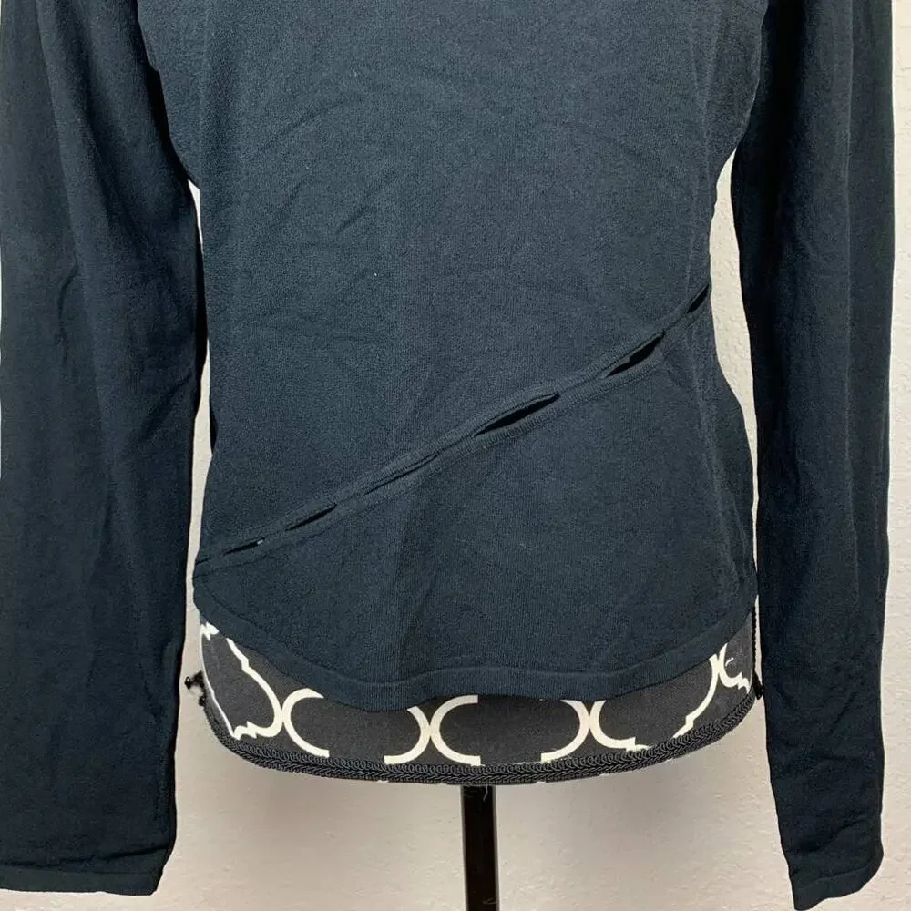 Rag & Bone Long Sleeve Sweater Shirt w/ Destructed Cut Out Detail Sz L
